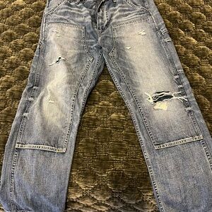 Men’s Distressed Straight Leg Jeans 33 X 30